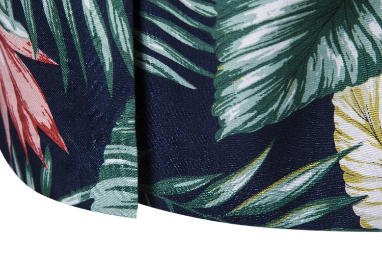 New Men Autumn Slim Fit Hawaiian Holiday Style Blazer Men Flower Series Floral Print Single Buckle Blazer