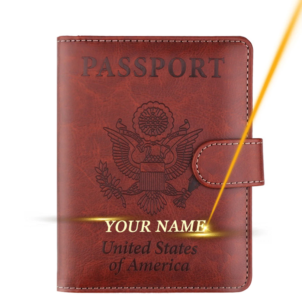 Customized Name United States Passport Cover America Holder Book Travel Rfid Bank Card ID Boarding Pass | Багаж и сумки