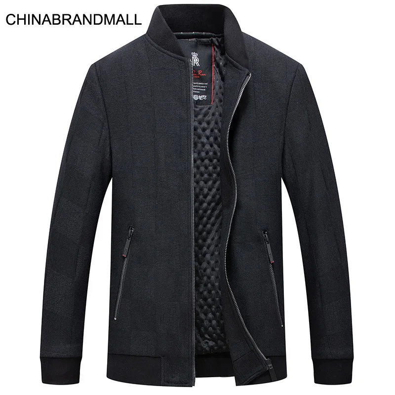 

Men Li Collar Wool Jacket Fat Man Plus Fat Plus Size Leisure Coat Middle-aged And Elderly Dad Fashion
