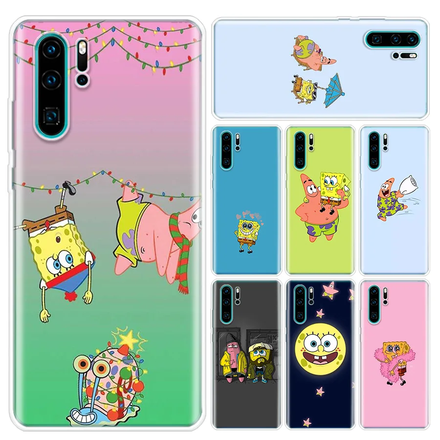 Erilles чехол для телефона мягкий huawei P30 P20 P10 Lite Pro P Smart Z 2019 mate 30 10 20 SpongeBobES телефона| |