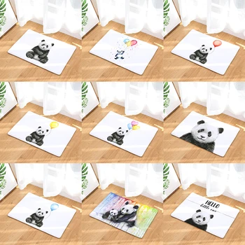 

Cartoon Style Decorative Doormat Panda Print Anti Slip Entrance Carpet Rectangle Living Room Rug Home Decor Kitchen Mat