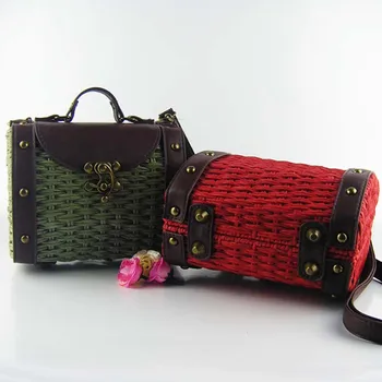 

Baroque Street Retro Straw Bag VIVI Magazine Style Crossbody Bag 2012 New Style Woven Bag Beach Bag