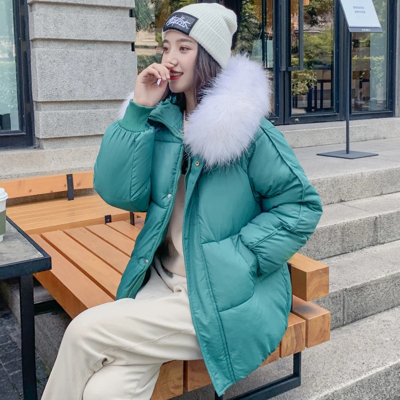 

2019 Winter Down Jacket Women Ultra Light Duck Down Villus Hat Warm Female Down Coat Female Long Sleeve Outwear