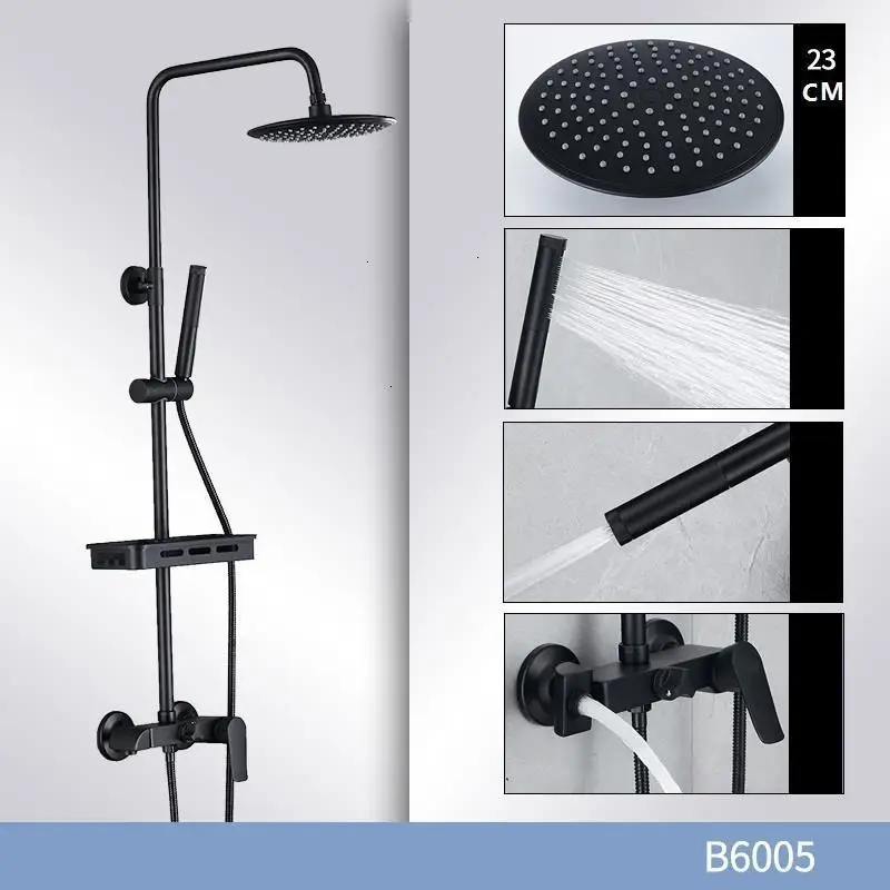 Черный Preto Conjunto De Regendouche Torneira Lavabo панель Ducha Piscina Do Banheiro Chuveiro Eletrico душ для ванной комнаты