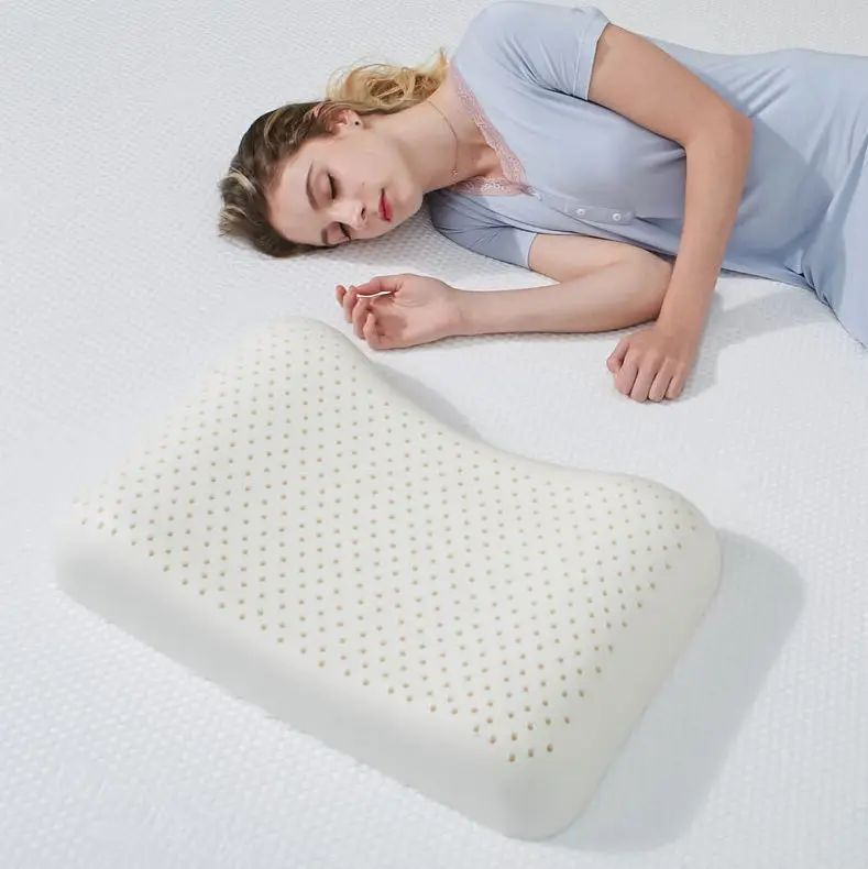 Natural Latex Pillow Curved Design Pure Natural Latex Orthopedic Pillow