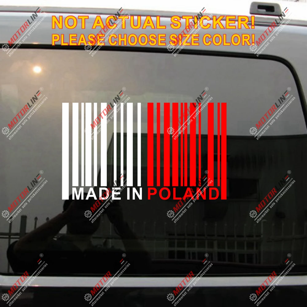 

Сделано в Польше наклейка со штрих-кодом наклейка автомобиль винил Polska польский смешной выбор Размер b