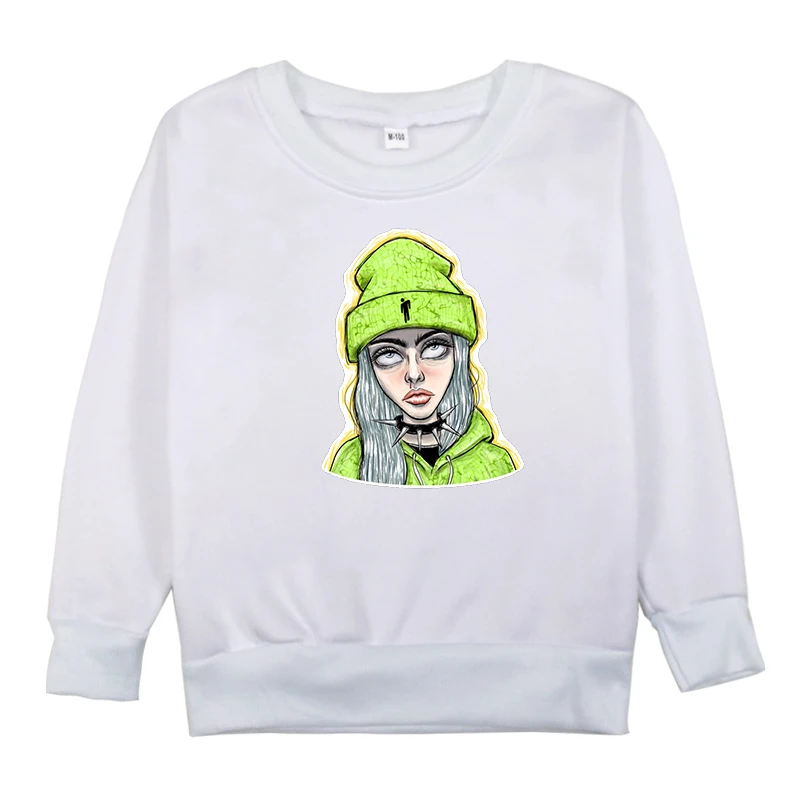 Новая детская толстовка с принтом Billie Eilish для маленьких девочек хлопковая Осенняя детская одежда для мальчиков, свитер флисовая одежда для детей возрастом от 2 до 14 лет - Color: Hoodies 1