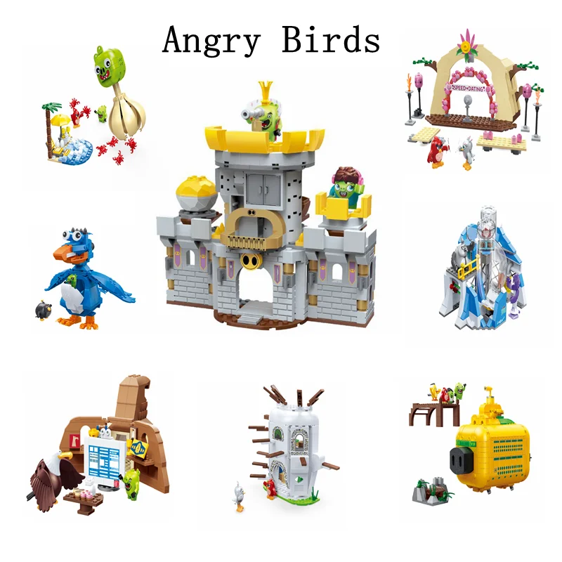 81001 милая серия Angry bird, детская игровая площадка, замок для мальчиков и девочек, строительные блоки, наборы, обучающая игрушка для детей, подарок