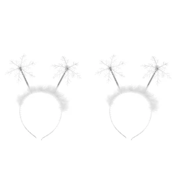 

2pcs Christmas Tree Headband Stylish Pretty Lovely Snowflake Head Boppers Snowflake Hair Hoop Christmas Boppers Christmas