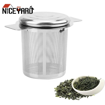 

NICEYARD Reusable Fine Mesh Tea Strainer Tea Infusers Basket with 2 Handles Stainless Steel Lid Tea and Coffee Filters
