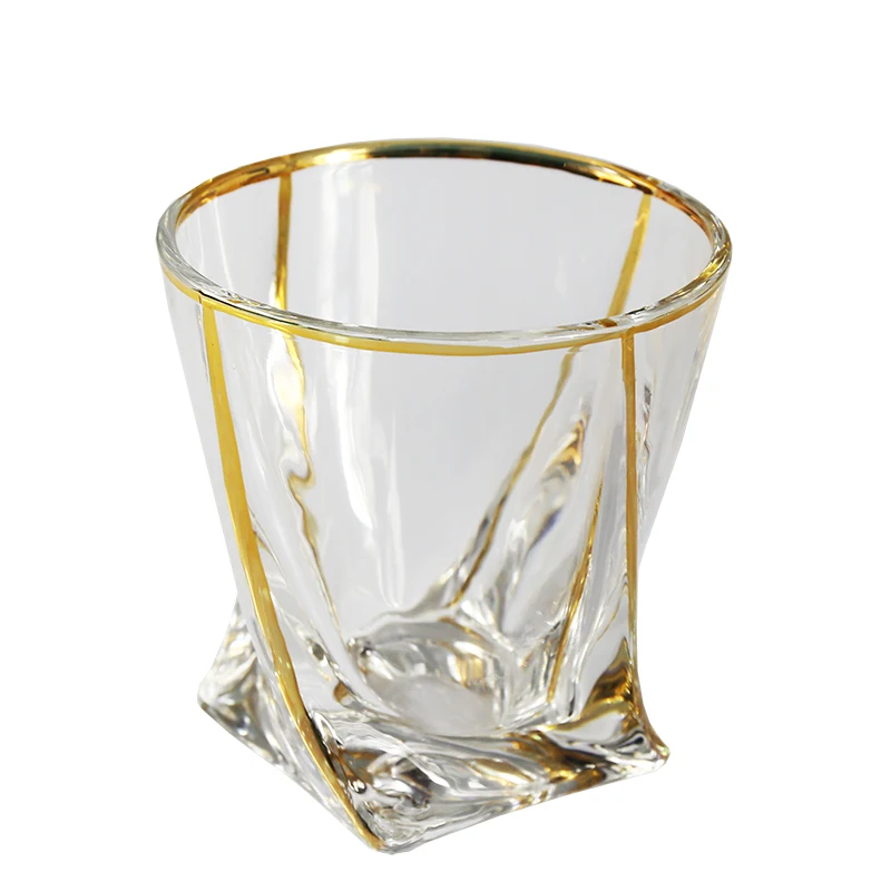 Высокое качество, европейская роскошная стеклянная чашка для виски, вина, креативные хрустальные контуры в золоте, Роскошные вечерние чашки для водки, пива, чая