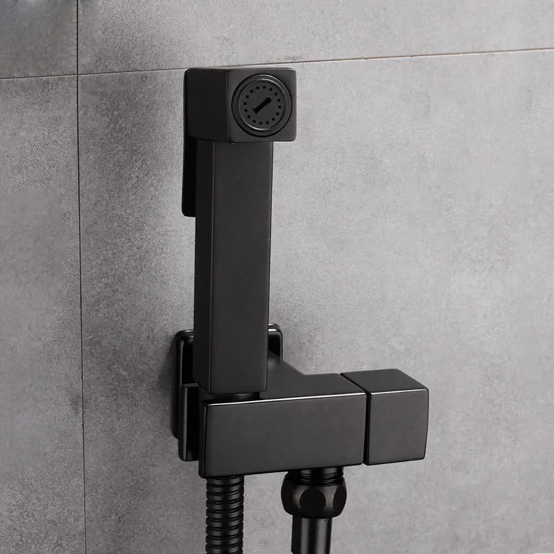 Billig Tuqiu Bidet Wasserhahn Solide Messing Wasser Ecke Ventil Bidet armaturen Funktion quadrat Hand Dusche Kopf Tap Kran 90 Grad Schalter
