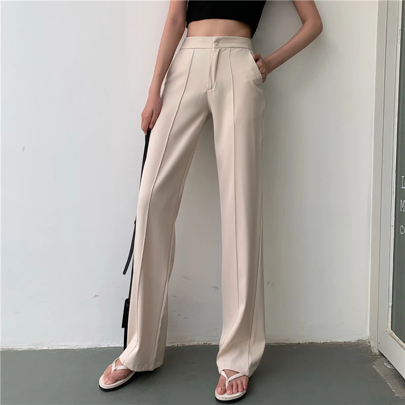 Pantalón Pantalones Largos Para Mujer Cintura Alta Elegantes