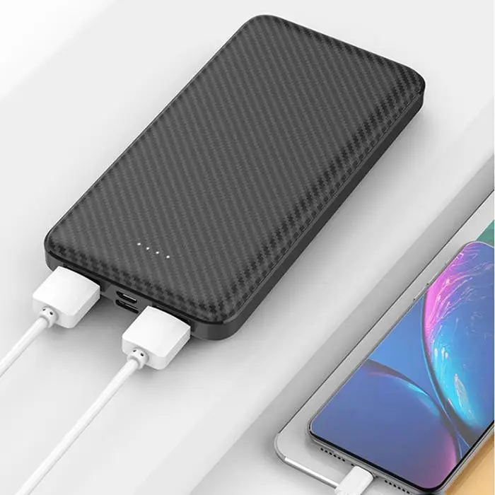 Ультра-тонкий Банк питания телефон 6000mAh 2 DC5V2A USB DC5V2A порты портативное микро зарядное устройство для дома, Повседневная