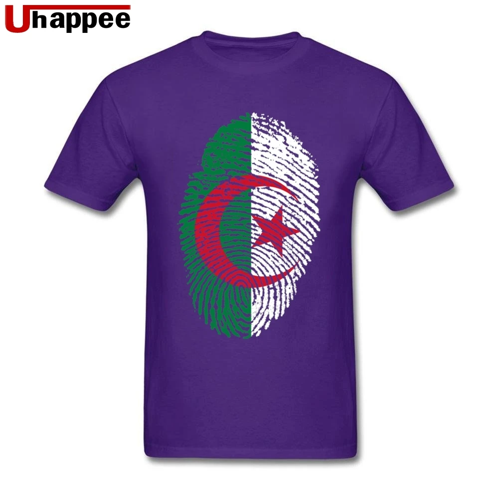 Фитнес Алжир флаг отпечатков пальцев мужские футболки Cool Винтаж друг и подруга изображением из мультфильма, футболки для детей - Цвет: Фиолетовый