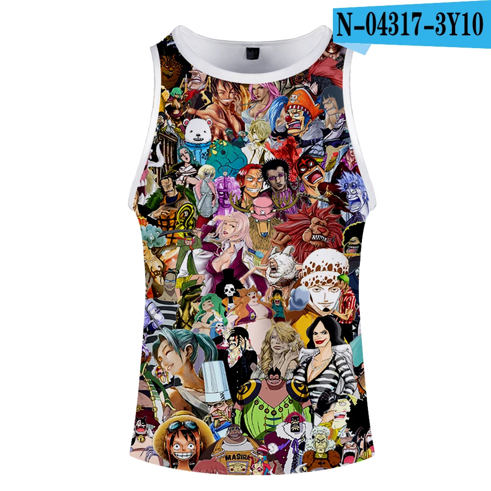One piece-stampede майки для мужчин аниме Бодибилдинг топы жилет фитнес топы Тройники лето 3d мультипликационный баскетбольный майки Топ - Цвет: ONE
