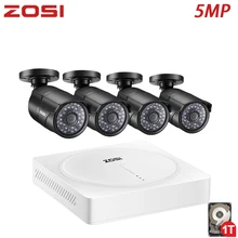 ZOSI 4 канальный HD 5MP 4-в-1 видеорегистратор AHD CVBS CVI TVI ночного видения безопасности видеосигнала Камера Системы с CCTV пули Камера DVR Kit
