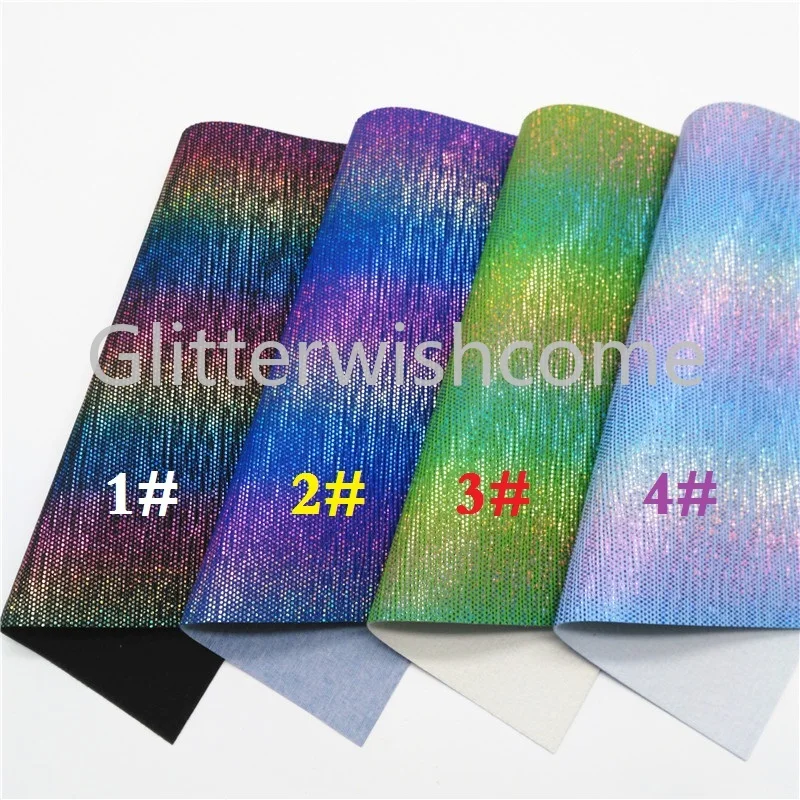 Glitterwishcome 21X29 см A4 размер винил для бантов переливчатая Радуга синтетическая кожа, искусственная кожа листы для бантов, GM680A