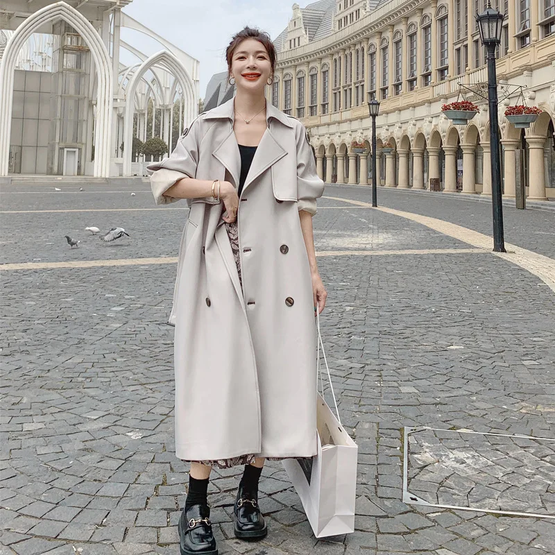beige drape coat