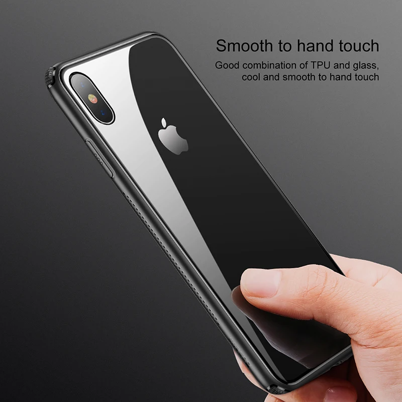 Baseus, 0,6 мм, стеклянный чехол для iPhone XS, XR, XS Max, Беспроводная зарядка, мягкий ТПУ, для iPhone XR, Xs Max, задняя крышка, чехол, полная защита