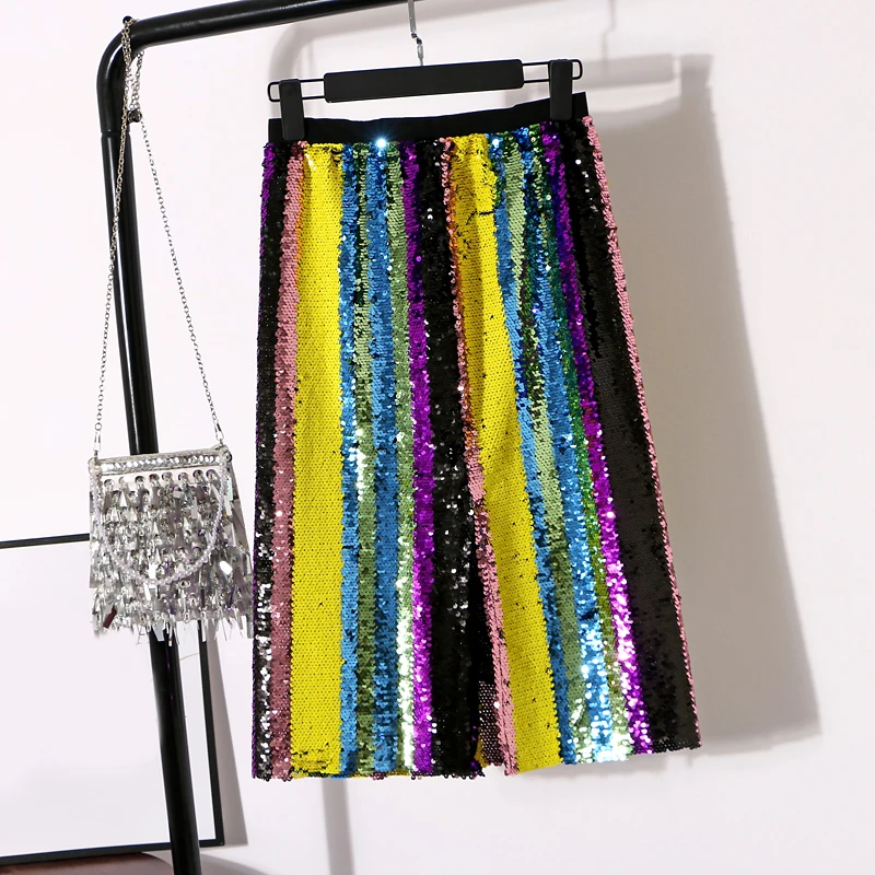 RealShe-2018-Women-Autumn-Midi-Skirt-Womens-High-Elastic-Waist-Skirts-Elegant-Sequines-Multicolor-Skirt-Femininas