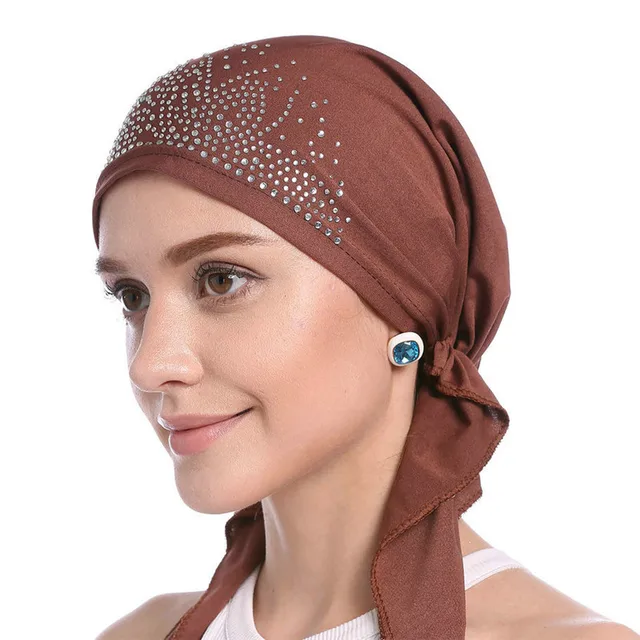 2020 De Moda Panuelo Musulman Sombrero De Verano Delgada Gorros Hijab Interiores De Color Solido Diamante Turbante Para Las Mujeres Sombrero De La India Headwrap Sombreros Ropa Islamica Aliexpress