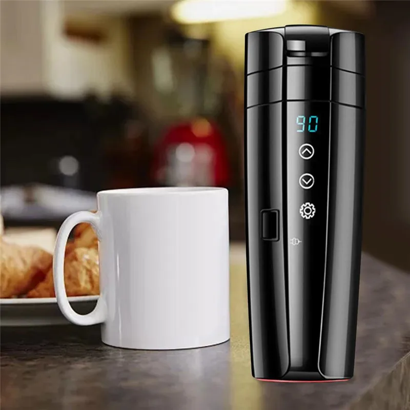 Bilqis Tasse Chauffante pour Voiture Tasse Chauffante pour Voiture, Tasse à Café Électrique de Voyage en Acier Inoxydable 450 ml 14 Oz. Tasse Contenant Isotherme Isolée Chauffée Bilqis Tasse Chauffante pour Voiture Tasse Chauffante pour Voiture, Tasse à Café Électrique de Voyage en Acier Inoxydable 450 ml 14 Oz. Tasse Contenant Isotherme Isolée Chauffée