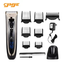 Cymye Профессиональный цифровой триммер для волос Беспроводная стрижка регулируемое керамическое лезвие