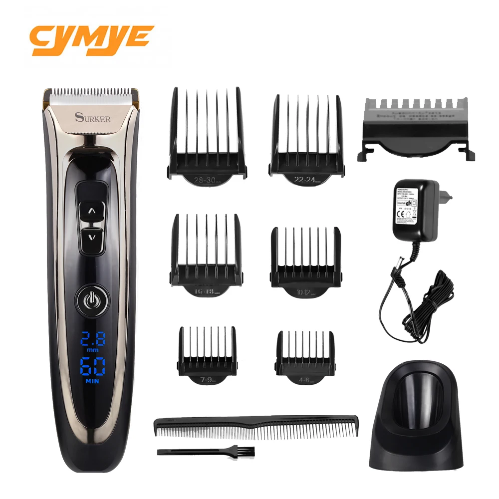 

Cymye professional digital Hair Trimmer cordless haircut adjustable ceramic blade