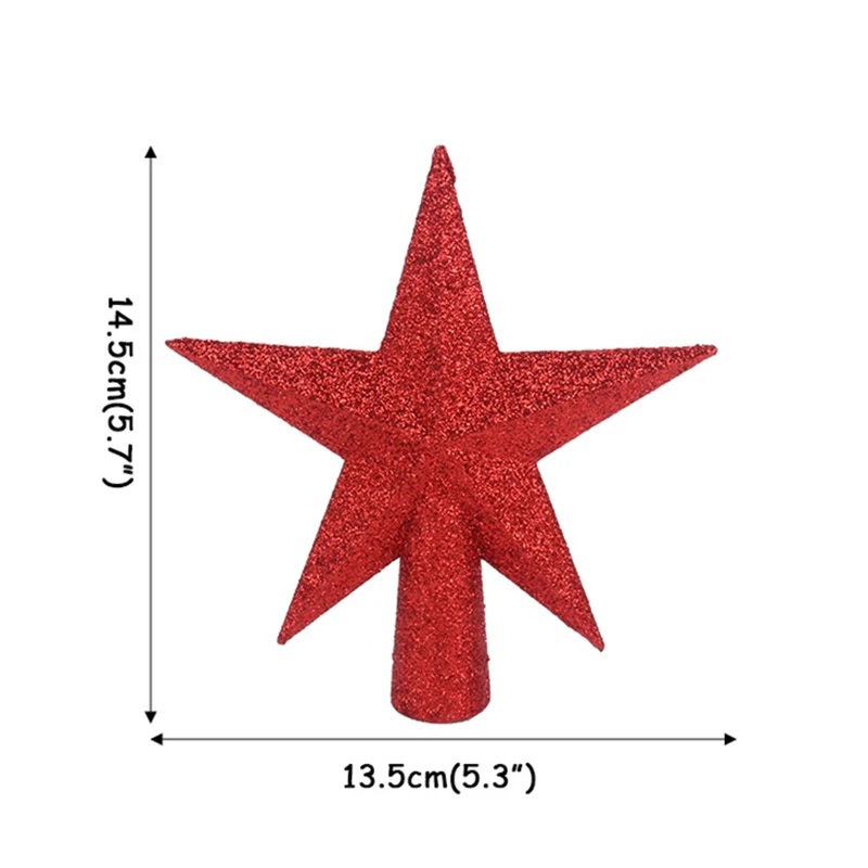 1pcs red star Светодиодный Декор для рождественской елки, блестящая Звезда, топ, красное золото, луки, шарики для рождественских елок подвеска с героем аниме Noel, Рождественский Декор для дома - Цвет: 1pcs red star