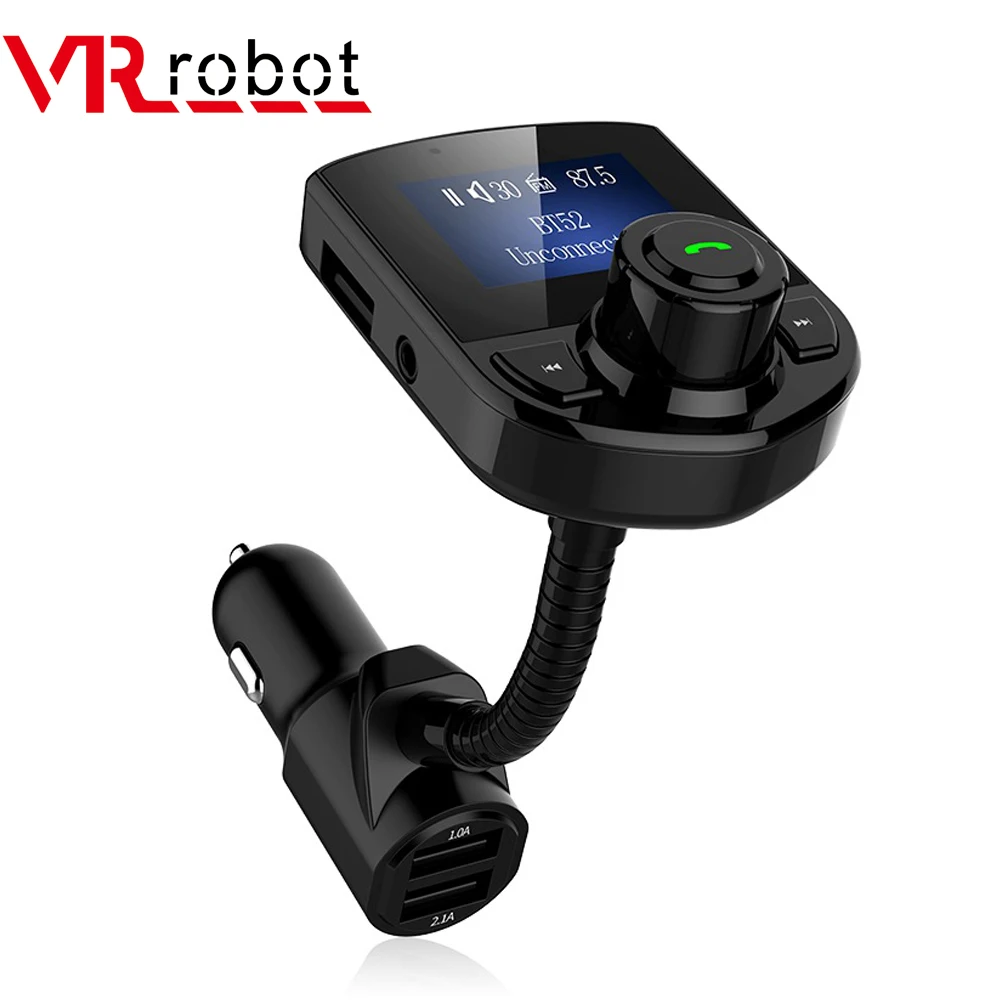 

VR robot 3.5MM Aux Audio Car MP3 Player FM Transmitter 1.44 inch LCD Screen Wireless Bluetooth Handsfree Car Kit with TF/U disk