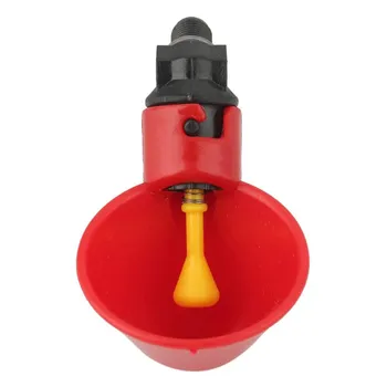 

10Pcs Automatic Chicken Quail Drinker Chicken Waterer Bowl With Yellow Nipple Farm Plastic Poultry Drinking Water System