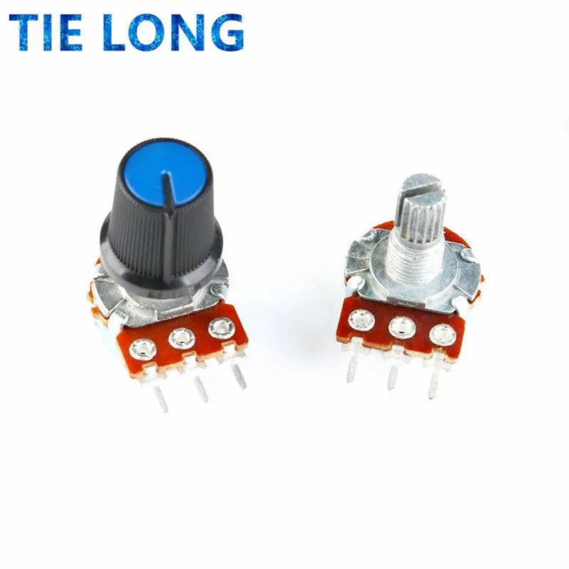 WH148 1K 10K 20K 50K 100K 500K Ohm 15mm 3 Pin Linear Taper Rotary Potentiometer Resistor for Arduino with AG3 White cap 5 Sets linear potentiometer,rotary potentiometer,potentiometer kit,electronic components