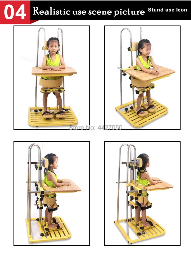 

2019 Free shipping High quality adjustable cerebral palsy children standing frame leg training