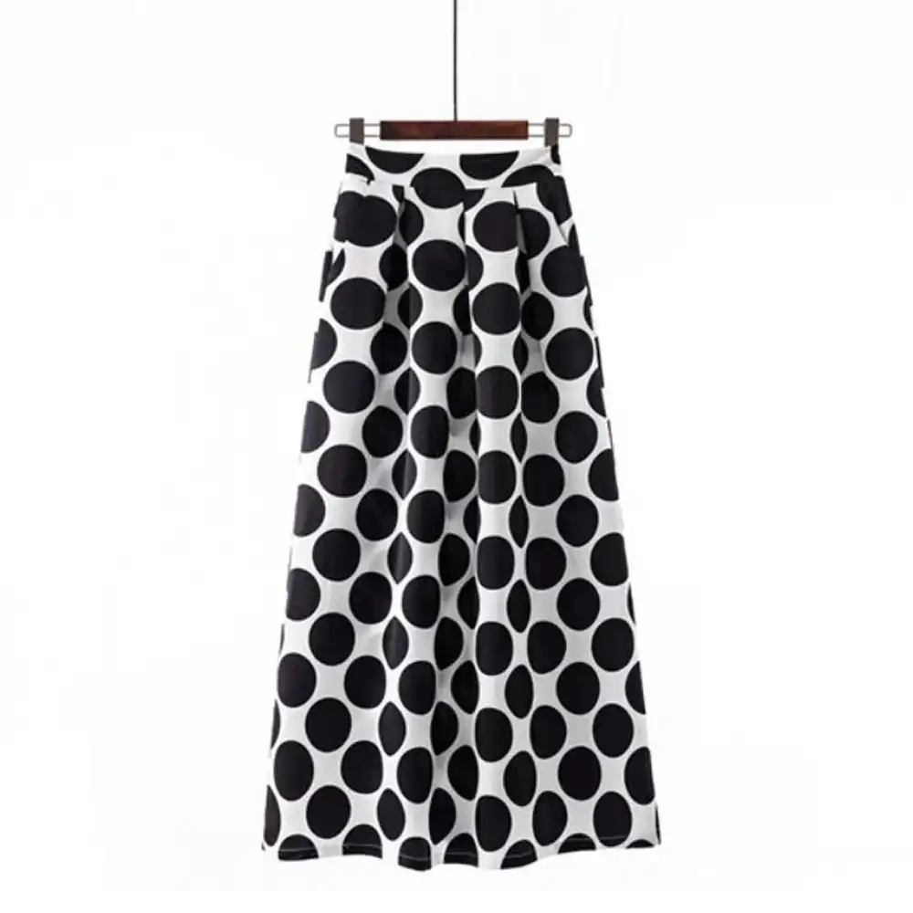 plus size polka dot maxi skirt