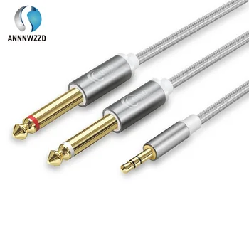 

Audio Cable 3.5mm to Double 6.35mm Aux Cable 2 mono 6.5 Jack to 3.5 Male for Mixer Amplifier Speaker 6.5 Jack Splitter Cable