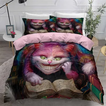 

HELENGILI 3D Bedding Set Smiley cat Print Duvet Cover Set Bedcloth with Pillowcase Bed Set Home Textiles #XLM05
