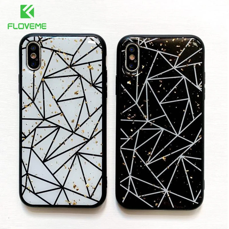 FLOVEME Модный Блестящий силиконовый чехол для iPhone X XR XS Max 7 8 Роскошный Шикарный 6 6S