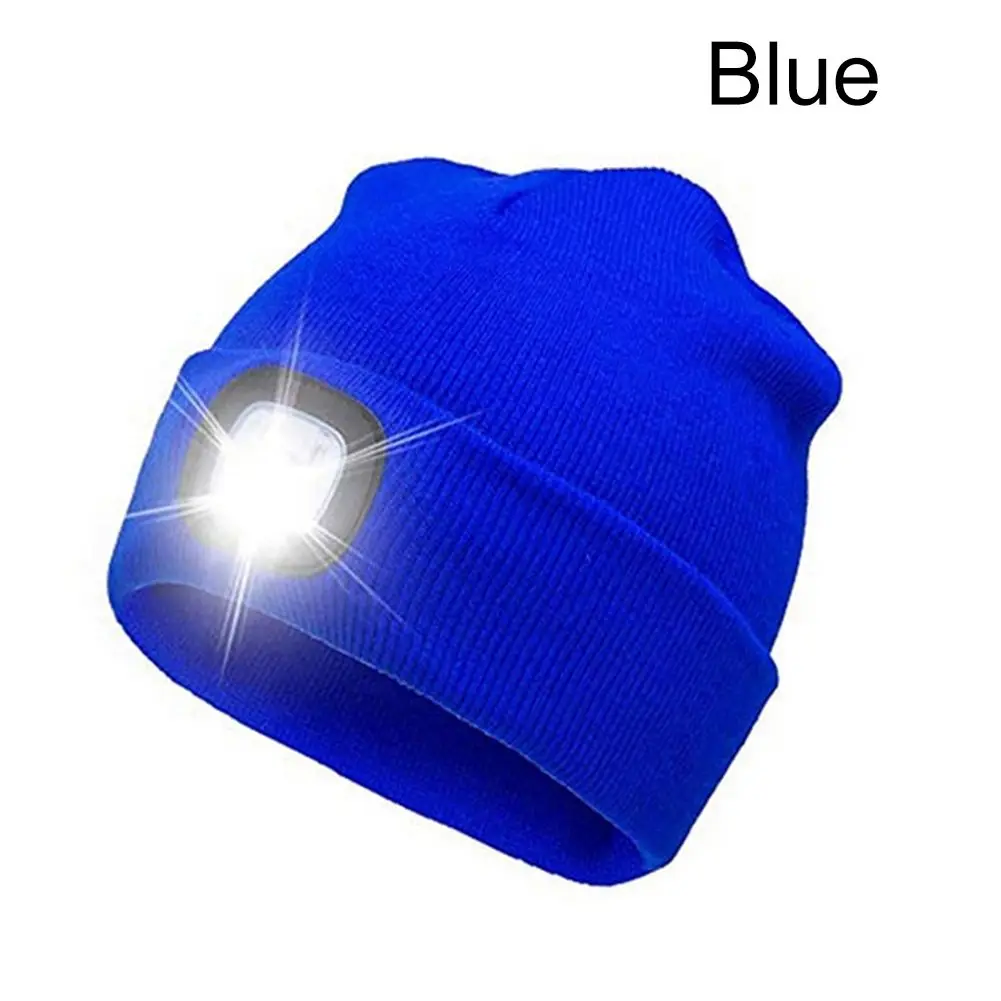 Зимние 2 в 1 теплые шапочки Gorro с ночным светильник, шерстяные шапки, светодиодный светильник ing Caps, переносные уличные походные беговые фары