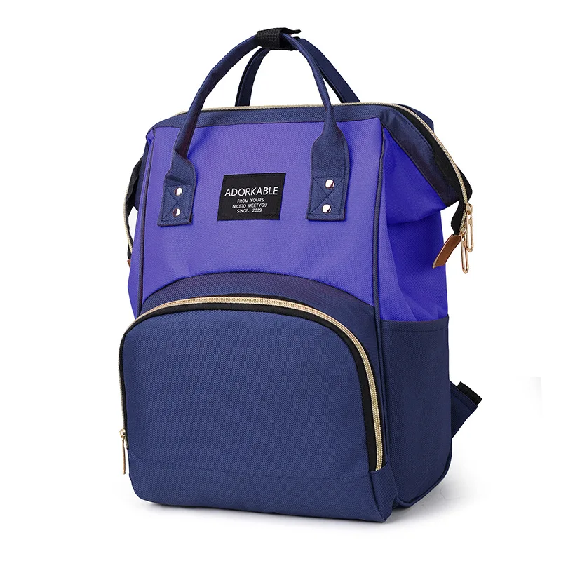 Сумка для детских подгузников, сумки для детских колясок, большая емкость, водонепроницаемый Набор сумок для подгузников, дорожный рюкзак для беременных, сумка для кормящих - Цвет: MMM005PUDB