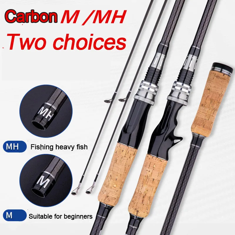 

New 1.65M-1.8M Carbon Fishing Rod M/MH Spinning/Casting Fishing Rod Ultralight Weight Fishing Pole Travel Rod Fishing Tackle