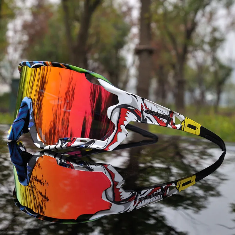 Men Polarized Cycling Glasses Mountain Bike Cycling Goggles Outdoor Sports Cycling Eyewear UV400 Sports Sunglasses 4 Lens