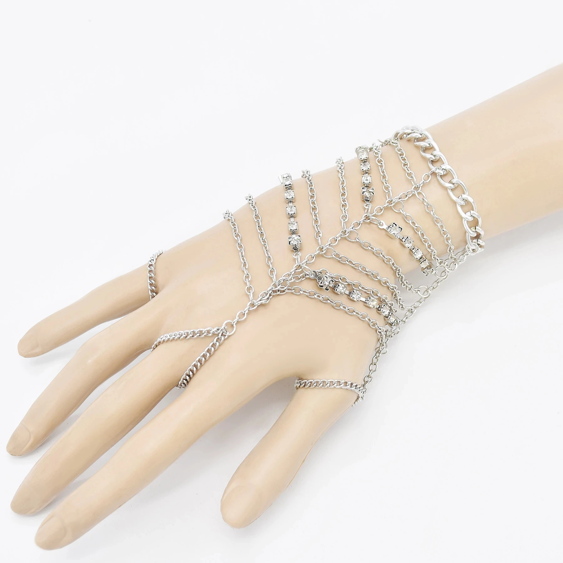 Turquoise Bohemian Finger Hand chain ring Bracelet Boho UK Jewellery indian Gift 