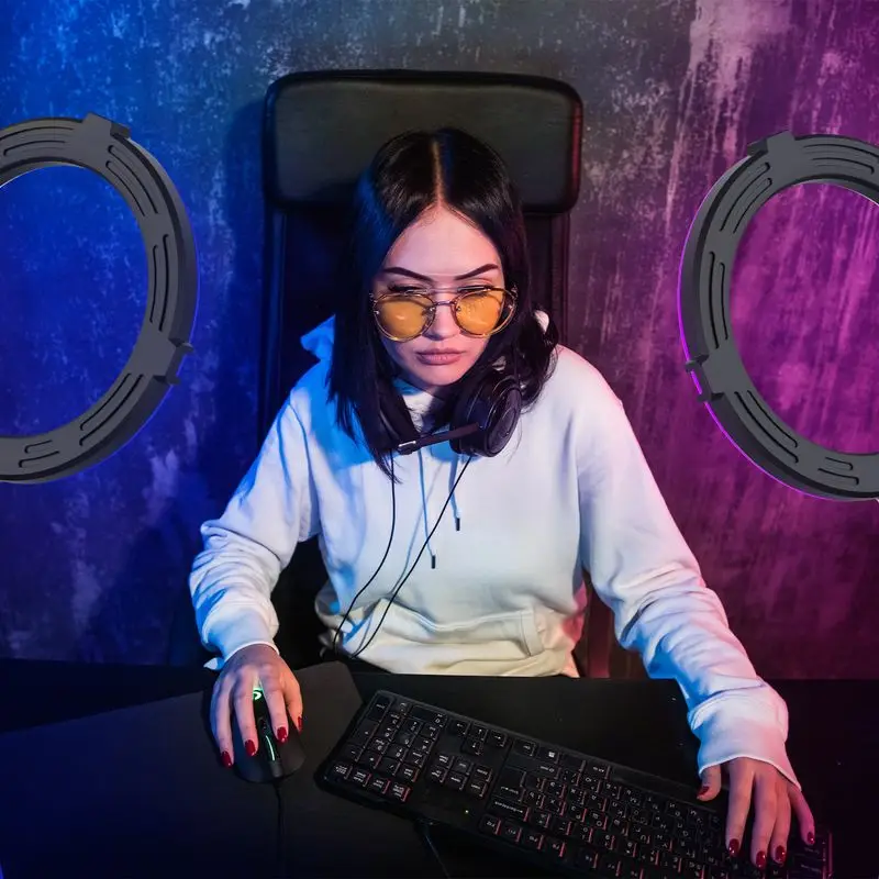 Anel de Luz com Suporte Luz para Youtube Vijim Tripé Anel Luz Selfie Cores Vídeo Tik Tok k9 Rgb Led - Image 6