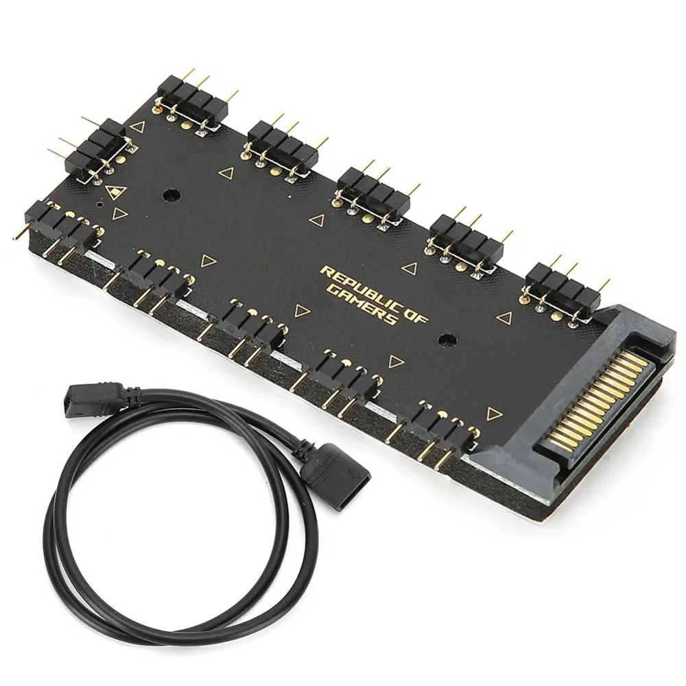 Концентратор разветвитель кабеля 5V 3 контактный 10 концентратор SATA Мощность AURA RGB