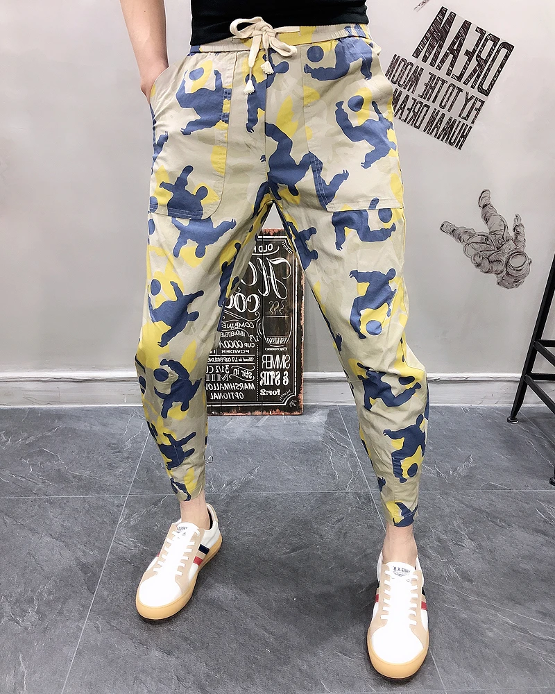 Broek хип-хоп повседневные джоггеры Broek Zomer Dunne камуфляж Afdrukken Haren Broek Mannelijke Broek Heren Antalon Homme