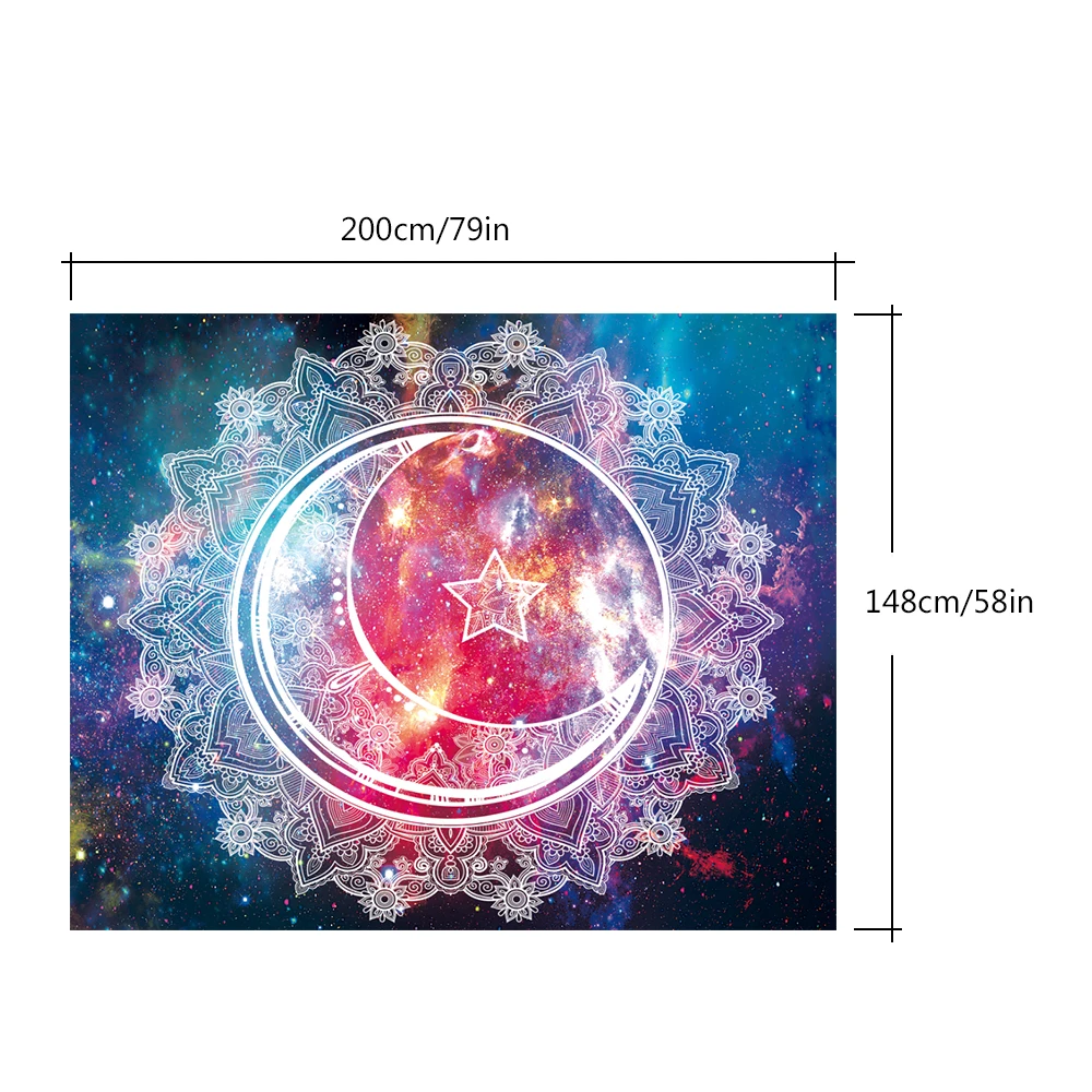 Гобелен, настенный, полиэстер, психоделический, абстрактный, разноцветный, с принтом, Галактический гобелен для спальни, коврик для йоги, пляжные, rugгобелены - Цвет: 200x148cm