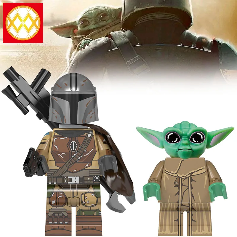 

Freeshipping WM899+WM894 Mandalorian Baby Yoda Rey Kylo Rens Finn Action Star Building Blocks Toys Figures For Kids Friends Gift