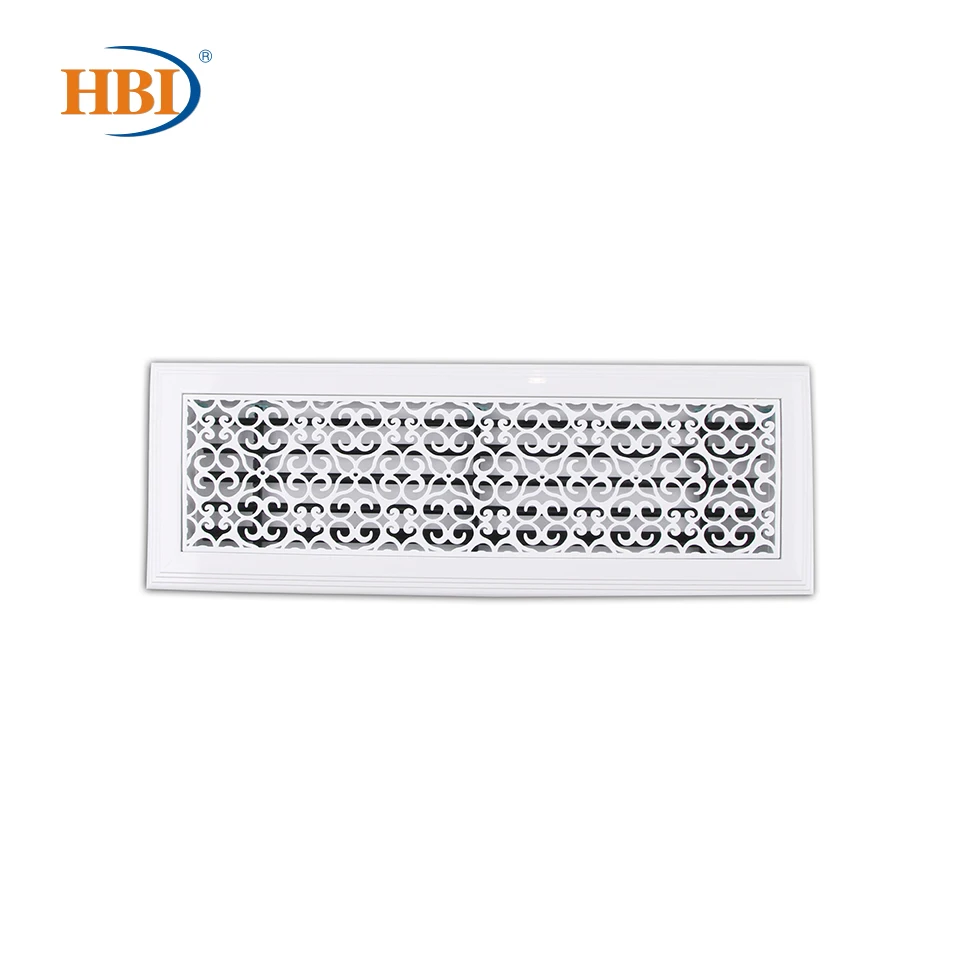 

500mm x 150mm Pattern-flowers blooming White Rectangular Plastic Frame Steel Decorative Air Grille Vent Retro Style Outlet