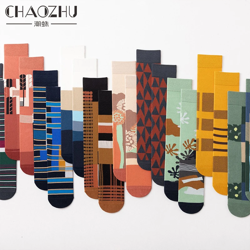 CHAOZHU AB side зимние женские длинные носки, модные уличные носки до середины голени, модные носки в стиле хип-хоп для скейтборда, женские Молодежные носки